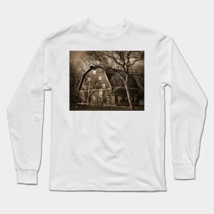 Red Barn In Sepia Long Sleeve T-Shirt